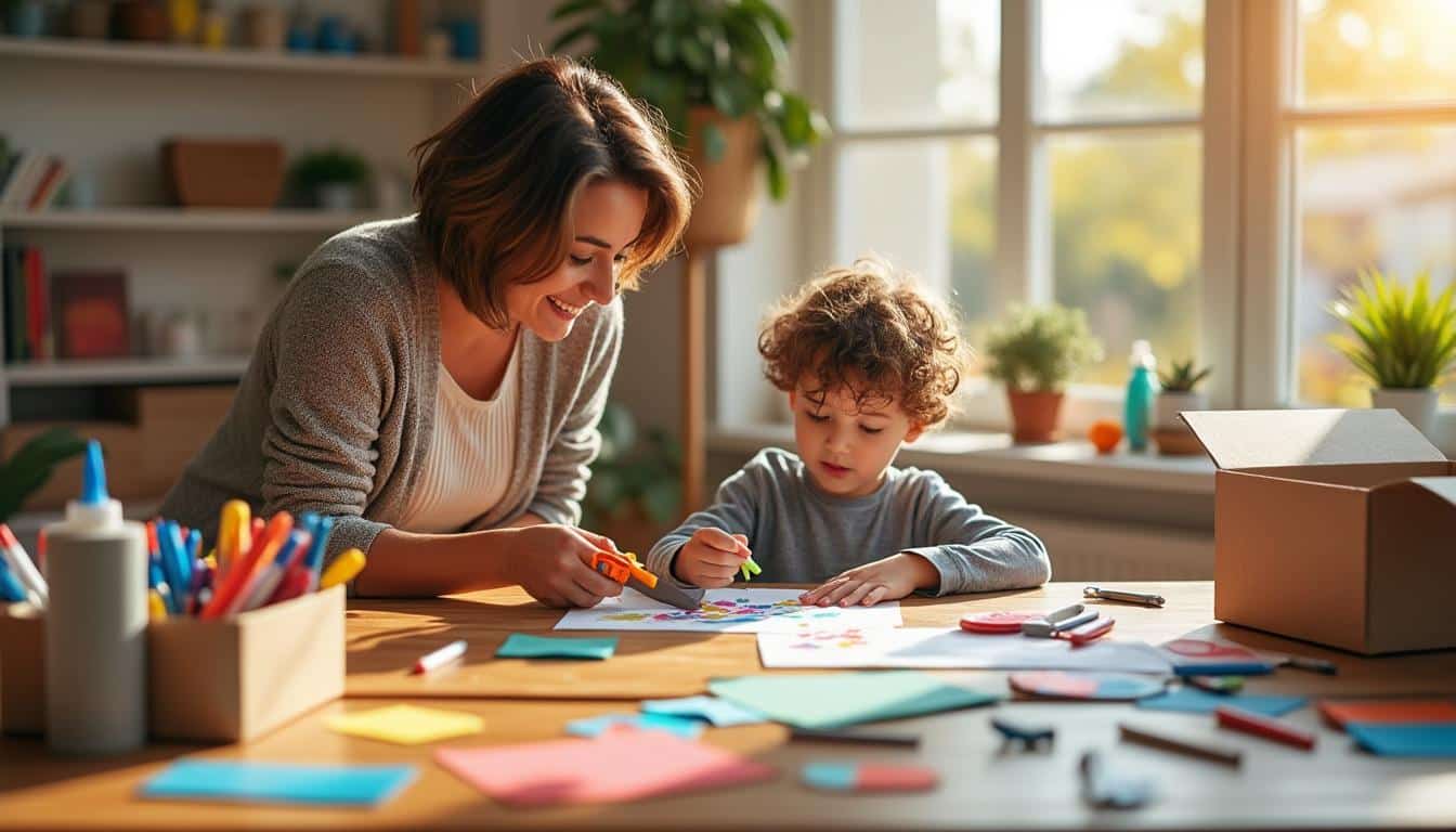 je bricole avec mon enfant: projets accessibles, sécurisés et ludiques, expliqués pas à pas avec peu de matériel pour créer, apprendre et partager ensemble.